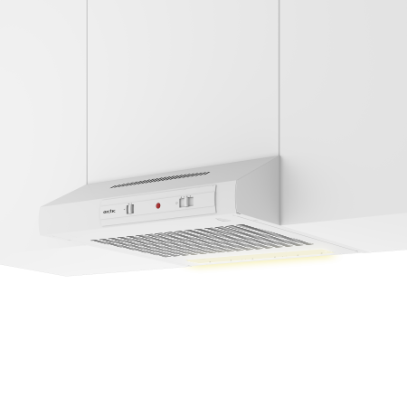 Hota traditionala Arctic AH511, 125 W, capacitate absorbtie 135-295 m3/h, Clasa D, 3 trepte de viteza, Iluminare LED, filtru metalic, control mecanic, Alb [2]