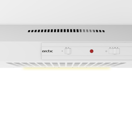 Hota traditionala Arctic AH511, 125 W, capacitate absorbtie 135-295 m3/h, Clasa D, 3 trepte de viteza, Iluminare LED, filtru metalic, control mecanic, Alb [1]