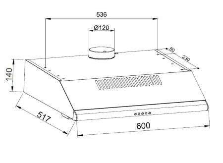 Hota traditionala Hansa, 60 cm, 400 m3/h, 2 motoare, 2 filtre aluminiu, 3 trepte, evacuare 120mm, iluminare led, 68dB, alb [1]