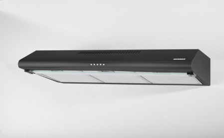Hota traditionala Heinner HCH-490-BK, 2 motoare, Putere de absorbtie 304.5 m3/h, Lumina LED, 3 trepte de viteza, 90 cm, Negru [1]