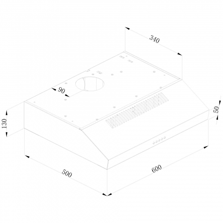 Hota traditionala Tesla DB601AX, 2 motoare, Putere de absorbtie 350m3/h, 3 viteze, Led 2x2W, 60 cm, Inox [1]