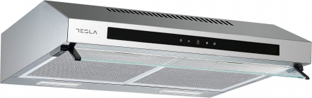 Hote Incorporabile - Hota traditionala Tesla DB601AXB, 2 motoare, Putere de absorbtie 350m3/h, Touch control, 3 viteze, Led 2x2W, 60 cm, Inox/negru