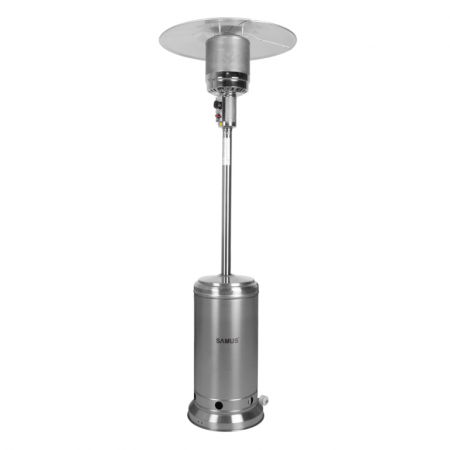 Radiatoare - Incalzitor de terasa pe gaz Samus ITGS-14000X2, Arzator inox, Intrerupator anti-inclinare, Dispozitiv de oprire automata a flacarii, Set regulator gaz, Inox