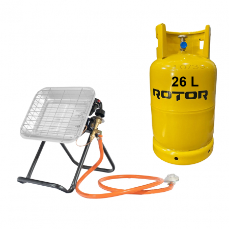 BRICOLAJ - Incalzitor pe gaz GPL BÖHM BF-009D-02, 4,5 kW, 20-80 m², Regulator GPL + Furtun GPL 1,5 m + Butelie GPL 26L