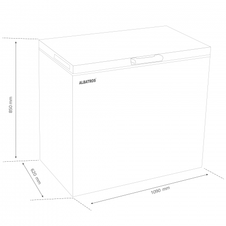 Ladă Frigorifică 2 în 1 Albatros LA319E – 310L, Frigider/Congelator, Clasa Energetică E, Capacitate Congelare 14 kg/24h, Panou Control LED, Dezghețare Manuală, Roti pentru Mobilitate [2]
