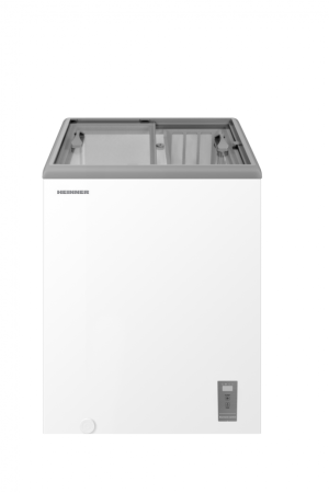Lada frigorifica comerciala Heinner HSF-M82INVWHB, capac glisant din sticla, 82 L, compresor Inverter, clasa B, display LED, Super Congelare, alb [1]