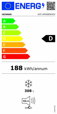 Lada Frigorifica Heinner HCF-HM308INVCD, 308L, Convertibila Frigider/Congelator, Compresor Inverter, Clasa Energetica D, Control Electronic, Congelare Rapida, Display LED, 2 Cosuri, Alb [2]
