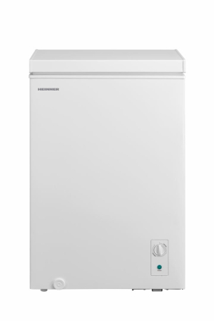 Lazi frigorifice - Lada Frigorifica Heinner HCF-M99INVCE++, 99L, Frigider si Congelator 2 in 1, Compresor Inverter, Clasa E, Control Mecanic, 1 Cos pentru Organizare, Decongelare Manuala, Alb