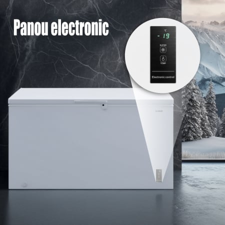 Ladă Frigorifică Samus LS446E, 418L, Fast Freeze, Termostat Reglabil, Panou LED, Interior Aluminiu, Alb [7]