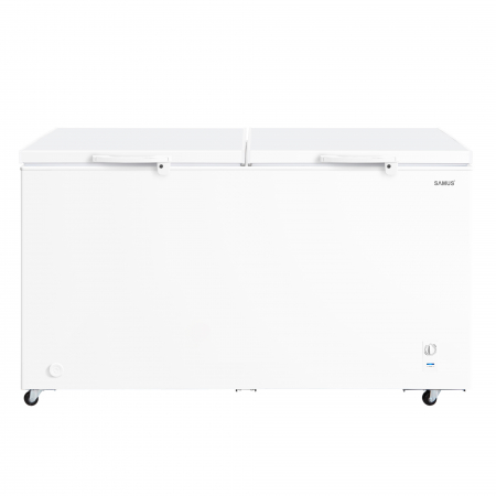 Lazi frigorifice - Ladă Frigorifică Samus LS556E, 508L, Clasa E, Congelator/Frigider 2 în 1, Fast Freeze, Termostat Reglabil, Panou LED, Interior Aluminiu, Alb