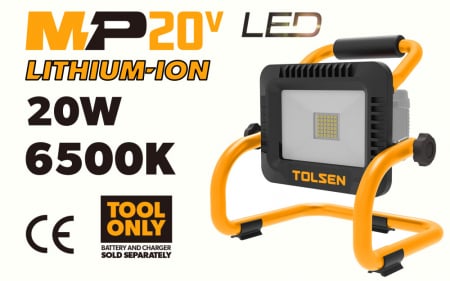 Lampa de lucru cu led li-ion, 20v, 2000lm, 6500k, mp20v, tolsen [1]