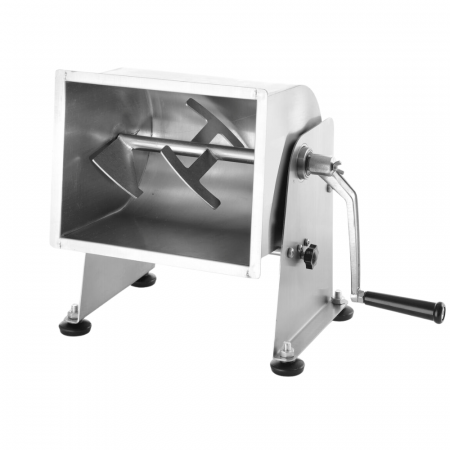 BUCATARIE - Malaxor basculant manual carne, oțel inoxidabil AISI 304, 20L, cu manivelă detașabilă