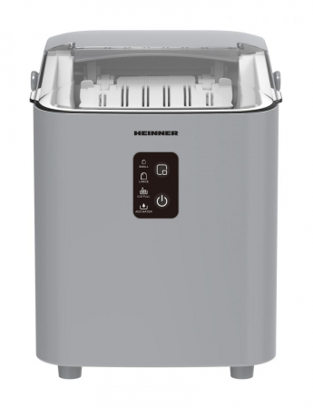 Mașină de Cuburi de Gheață Heinner HIM-100SL, 12 kg/24h, 2 Dimensiuni Cuburi, 1L, Auto-curățare, 120W, Silver [1]