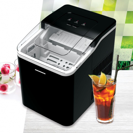 Mașină de cuburi de gheață HEINNER HIM-120BK, 12 kg/24h, Recipient detașabil, Rezervor 1.5L, Funcție de curățare, Negru [3]