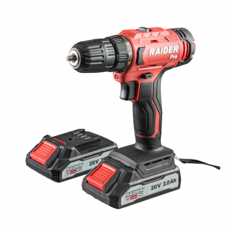 BRICOLAJ - Masina de gaurit Raider Pro, 2 viteze, 10mm 44Nm, 2Ah, 20 V, 2 acumulatori, RDP-SPCD20