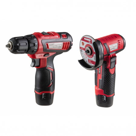 BRICOLAJ - Masina de gaurit si Polizor unghiular cu acumulator 12V 2Ah RDP-CDLCAG03