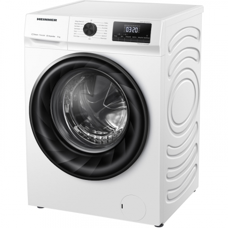 Masina de spalat rufe Heinner HWM-H8014INVA++, 8 kg, 1400 rpm, Clasa A, Display digital, Blocare acces copii, Alb [1]