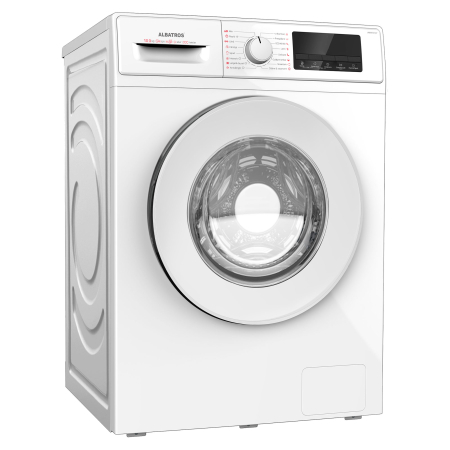 Masini de spalat rufe - Mașină de spălat rufe Albatros AWMI14107, 10 kg, 1400 RPM, Motor Inverter, 16 programe, Abur, Clasa A-10%, Funcție Add Laundry, Alb