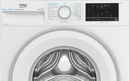Masina de spalat rufe Beko, 8kg, 1200rpm, Clasa A, Motor ProSmartInverter, EnergySpin, SteamCure, ColdWash, Display, Alb [3]