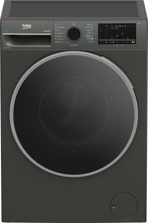 Marelvi - Masina de spalat rufe Beko, 8kg, 1400RPM, Clasa A, EnergySpin, Motor ProSmart Inverter, Iron Fast, Recycled Tub, OptiSense, Dispaly, Manhattan Grey