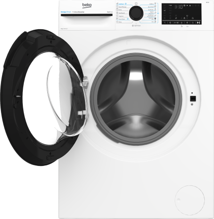Masina de spalat rufe Beko, 8kg, Clasa A, 1400rmp, Motor ProSmartInverter, 15 programe, SteamCure, IronFast, ColdWash, Display, Hublou Piano Black, Culoare produs Alb [1]