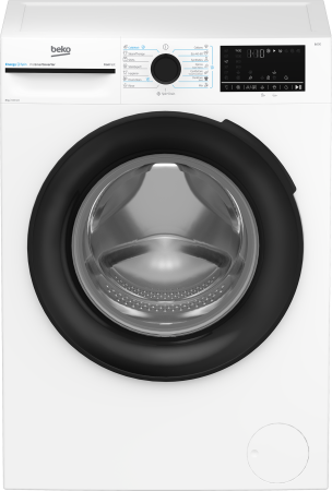 Marelvi - Masina de spalat rufe Beko, 8kg, Clasa A, 1400rmp, Motor ProSmartInverter, 15 programe, SteamCure, IronFast, ColdWash, Display, Hublou Piano Black, Culoare produs Alb
