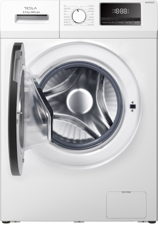 Masina de spalat rufe cu incarcare frontala Tesla WF81460T, 8 kg, 1400 RPM, Clasa A, 16 programe, Spin Speed, Sistem Child Lock, Delay Start, LED alb, Alb [1]