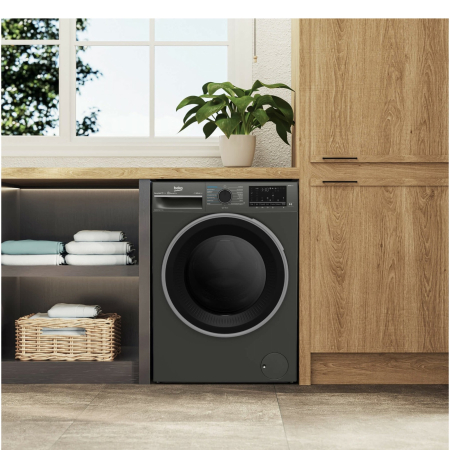 Masina de spalat rufe cu uscator Beko, 9/6kg, 1400 rpm, Clasa A, SteamCure, UltraFast, HomeWhiz Bluetooth, Hygiene Therapy, display, Manhattan Gray [4]