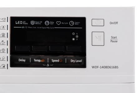 Masina de spalat rufe cu uscator VIVAX WDF-1408D616BS, Spalare 8 kg, 1400 RPM, Uscare 6 kg, Eco ,Clasa B Spalare, Clasa E Uscare, Display digital, Control electronic, Blocare acces copii, Temperatura [1]