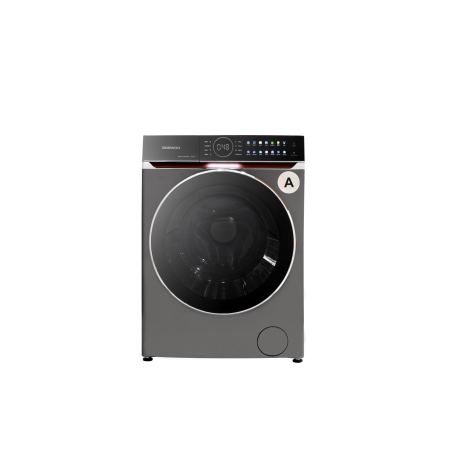 Masina de spalat rufe Daewoo, 10 kg, motor DIRECT DRIVE inverter, 1400 rpm, clasa A, 14 programe, panou de control touch cu pictograme colorate, buton rotativ cromat cu display in interior, usa dubla [1]