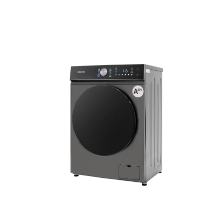 Masina de spalat rufe Daewoo, 8 kg, motor inverter, 1400 rpm, clasa A-20%, 16 programe, butoane touch, panou de control negru cu pictograme colorate, usa dubla neagra (PC Cover), culoare Silver [4]