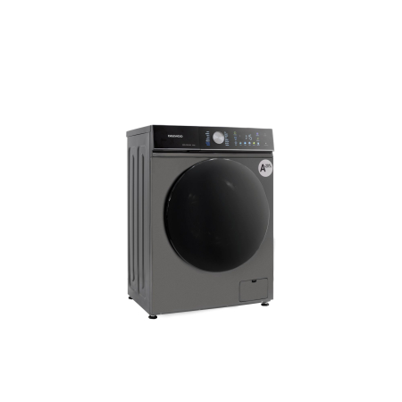 Masina de spalat rufe Daewoo, 8 kg, motor inverter, 1400 rpm, clasa A-20%, 16 programe, butoane touch, panou de control negru cu pictograme colorate, usa dubla neagra (PC Cover), culoare Silver [2]