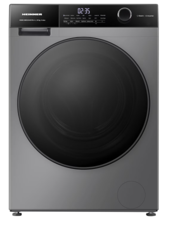 Masini de spalat rufe frontale - Masina de spalat rufe HEINNER HWM-HMK1014IVTA+++, 10 KG, 1400 RPM, Clasa A, MOTOR INVERTER, Display digital, Program Allergy steam, Gri titanium