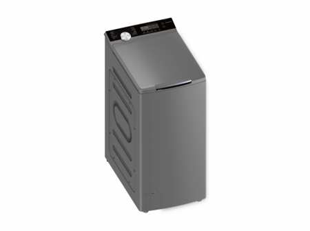 Electronice & Electrocasnice - Mașină de spălat rufe HEINNER HWM-TL8013IVKSA+++, 8 Kg, 1300 rpm, Încărcare verticală, Motor Inverter, 15 programe, Panou Touch, Pornire întârziată, Slim, Argintiu, Garanție 36 luni