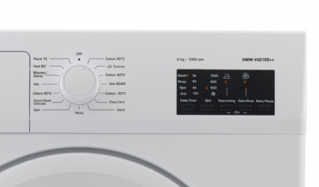 Masina de spalat Heinner HWM-V6010D++, 6 kg, 1000 RPM, Clasa D, Display LED, Alb [3]