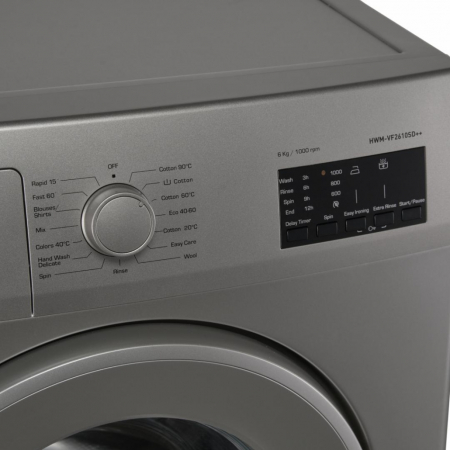 Masina de spalat rufe Heinner HWM-VF2610SD++, 6 kg, 1000 RPM, Clasa D, Sistem Eco Logic, Argintiu [1]