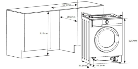 Masina de spalat rufe incorporabila HEINNER HWM-BI814IVA+++, 8 kg, Clasa A, Motor inverter, Display digital, Blocare acces copii, Program igenizare cuva, Alb [3]