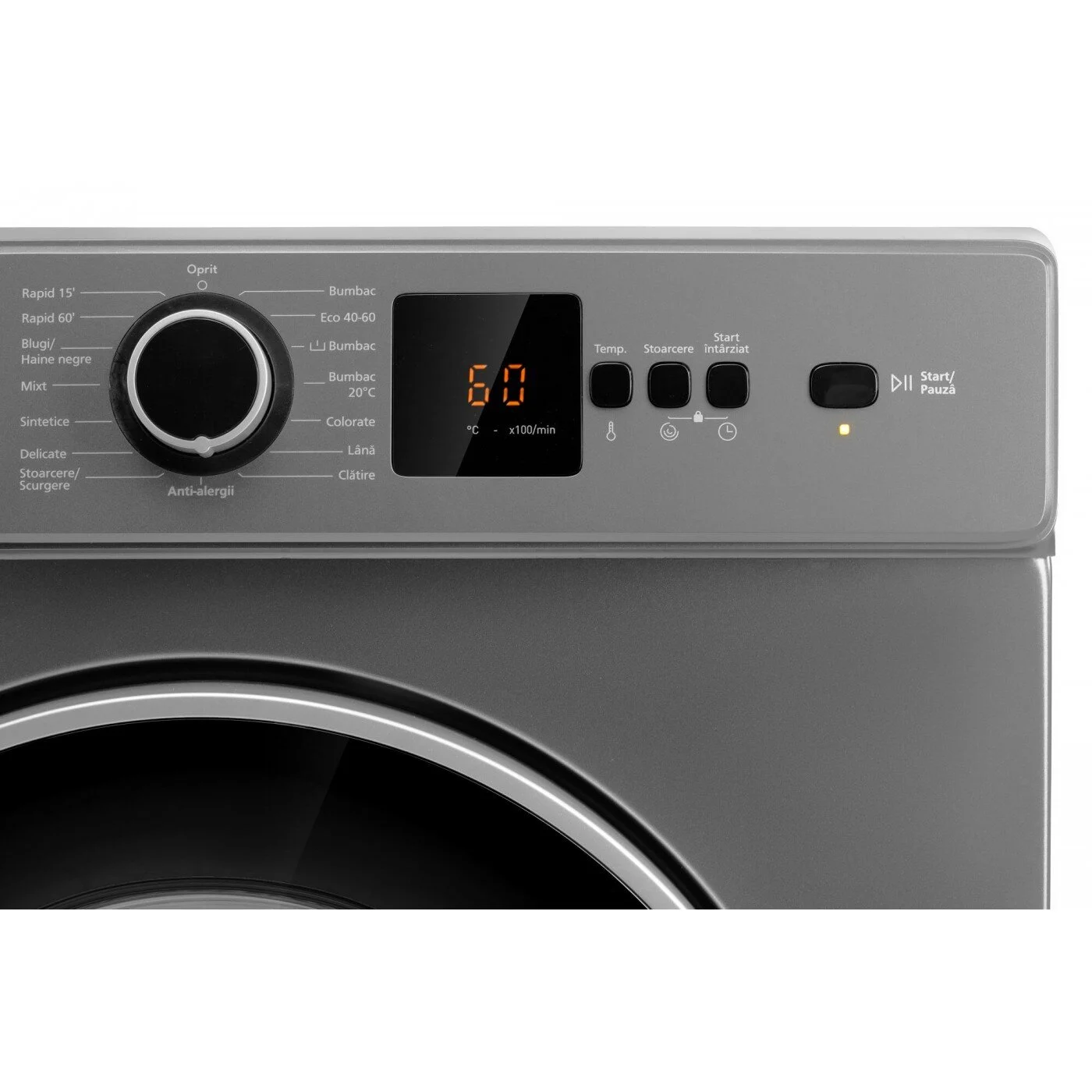 Masina de spalat rufe LDK Higeea 712DDS, Clasa D, Capacitate 7 Kg, 1200 rpm, 15 programe, Anti-Alergic, Display LED, Argintiu [2]