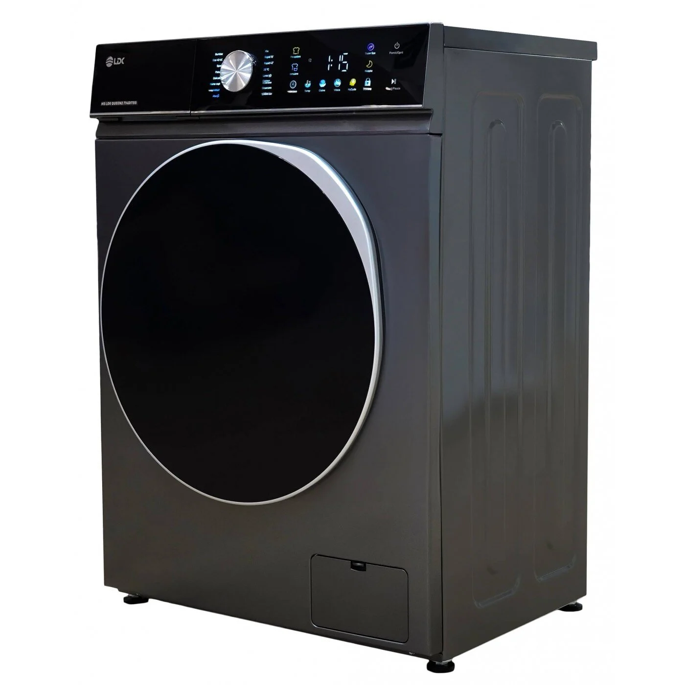 Masina de spalat rufe LDK Queen2 714DITSS, Clasa A, Capacitate 7 Kg, 1400 rpm, 16 programe, Control Touch, Steam, Super Spa, Storm Wash, Night wash, My Cycle, Motor Inverter, Antracit [1]