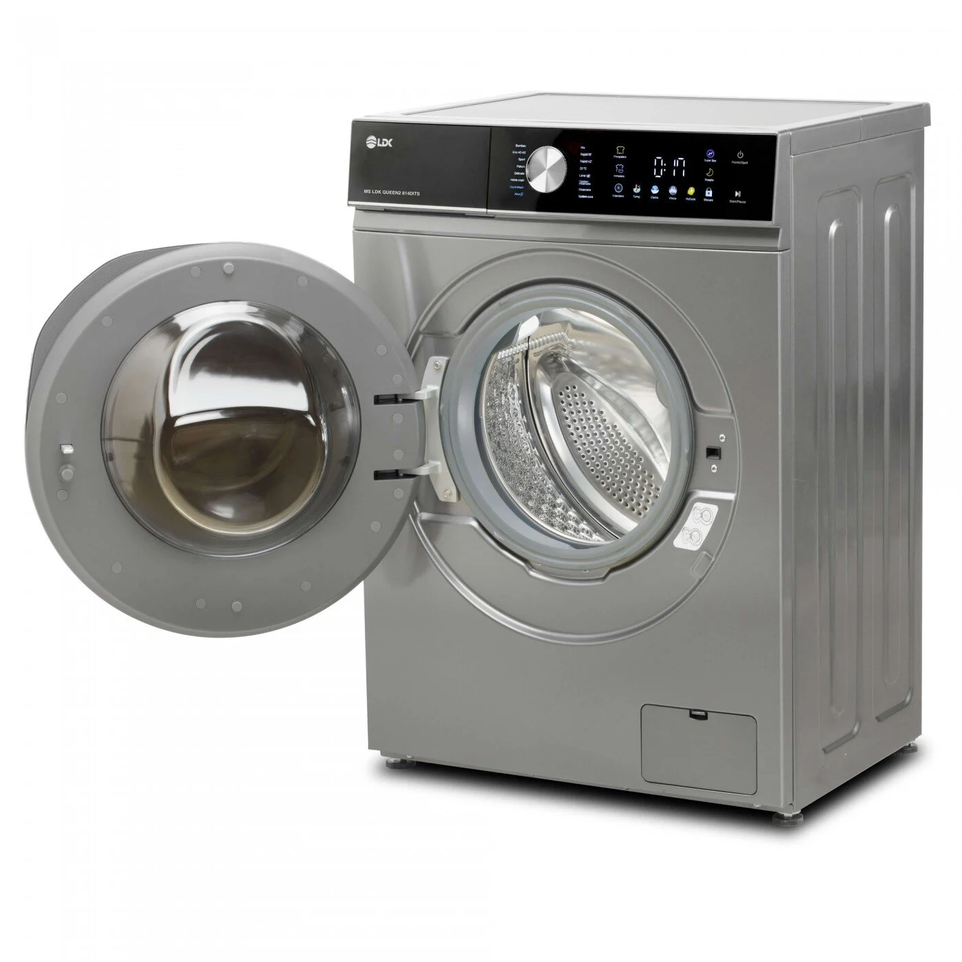 Masina de spalat rufe LDK Queen2 814DITS, Clasa A, Capacitate 8 Kg, 1400 rpm, 16 programe, Control Touch, Steam, Super Spa, Storm Wash, Night wash, My Cycle, Motor Inverter, Argintiu [1]