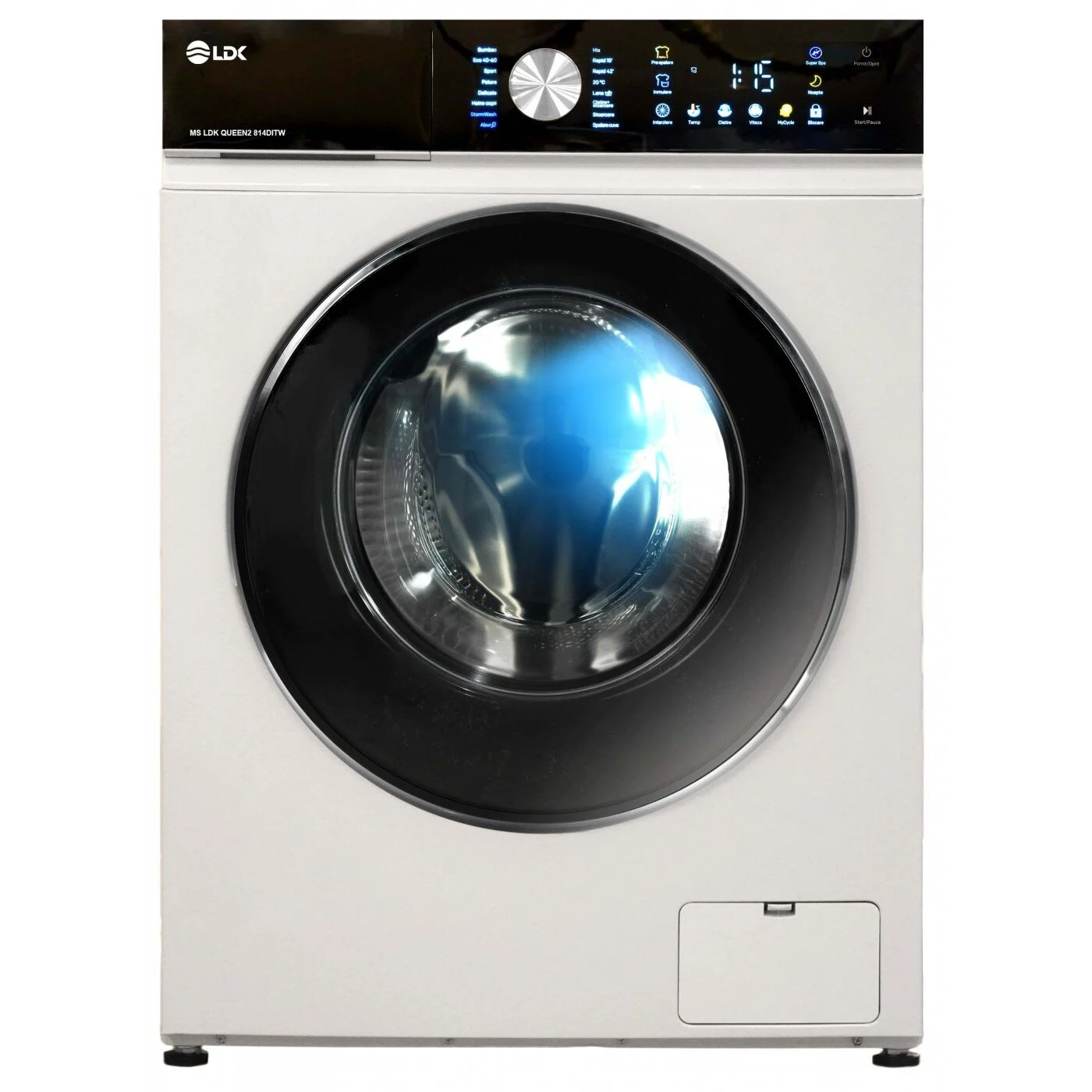 Electronice & Electrocasnice - Masina de spalat rufe LDK Queen2 814DITW, Clasa A, Capacitate 8 Kg, 1400 rpm, 16 programe, Control Touch, Steam, Super Spa, Storm Wash, Night wash, My Cycle, Motor Inverter, Alb
