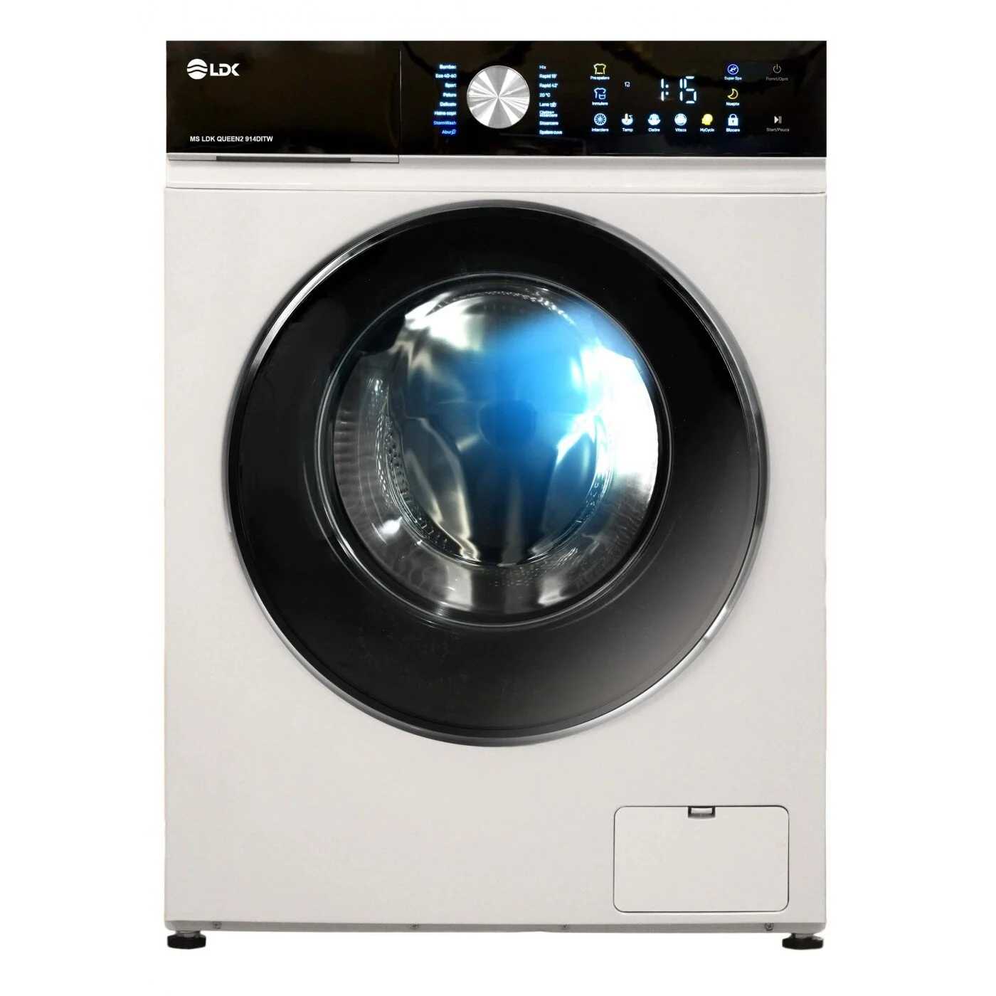 Electronice & Electrocasnice - Masina de spalat rufe LDK Queen2 914DITW, Clasa A, Capacitate 9 Kg, 1400 rpm, 16 programe, Control Touch, Steam, Super Spa, Storm Wash, Night wash, My Cycle, Motor Inverter, Alb