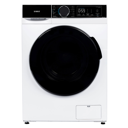 Masini de spalat rufe frontale - Masina de spalat rufe Samus WSADI-9147, 9 kg, 1400 rpm, Motor Inverter, Clasa A-10%, 15 programe, Abur, Eliminare par animale, Afisaj electronic