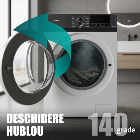 Mașină de spălat rufe Samus WSED8128IDM, 8 kg, 1200 rpm, Clasa A, Inverter Direct Motor, LED Display, Spălare cu abur, Alb [32]