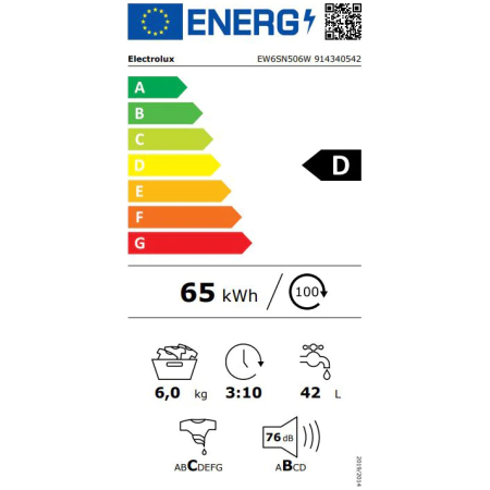 Masina de spalat rufe slim Electrolux, 6 kg, 1000 rpm, Clasa D, Afisaj LED, Sensicare, Alb [4]