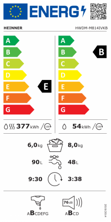 Mașină de spălat rufe slim HEINNER HWM-M6010SMD++, 6 kg, 1000 rpm, Clasa D, 15 Programe, Display Digital, Blocare copii, Alb [1]