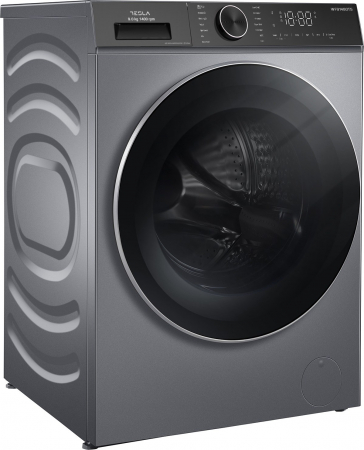 BUCATARIE - Masina de spalat rufe cu încărcare frontală Tesla WF91480TS, 9 kg, 1400 RPM, Clasa A, Inverter, Steam,  Control Touch, LED, Argintiu