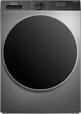 Masina de spalat rufe cu încărcare frontală Tesla WF91480TS, 9 kg, 1400 RPM, Clasa A, Inverter, Steam,  Control Touch, LED, Argintiu [1]