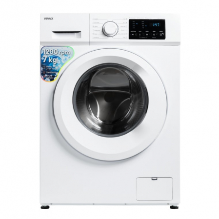 Masini de spalat rufe frontale - Masina de spalat rufe VIVAX WFL-120712CD, 7 kg, 1200 RPM, Clasa E, Baby Care, Eco, Display digital, Control electronic, Blocare acces copii, Temperatura reglabila, Drum Clean Sterilization, Quick Wash