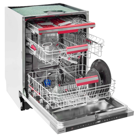 Masina de spalat vase complet incorporabila Toshiba, 60 cm, 15 seturi, clasa C, Display Touch control, AquaStop, Filtru AntiBacterian, 7 programe, 3 functii [1]